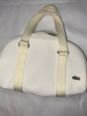 Retro White Lacoste PVC Shoulder/Hand Bag